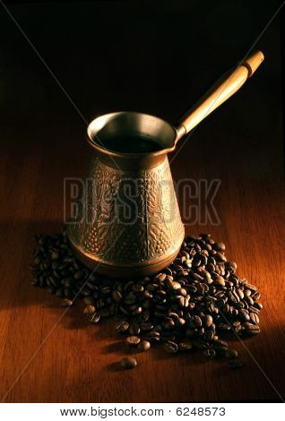 cezva og kaffe bønner