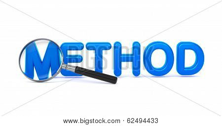 Method Concept with Magnifying Glass.