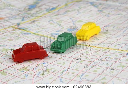 Miniature Cars On Map