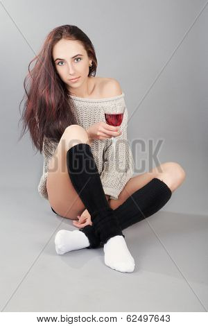 Girl With Wine