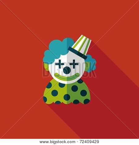 Clown Flat Icon With Long Shadow,eps10