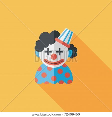 Clown Flat Icon With Long Shadow,eps10