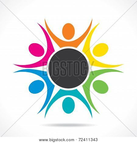 colorful teamwork or unity design concept