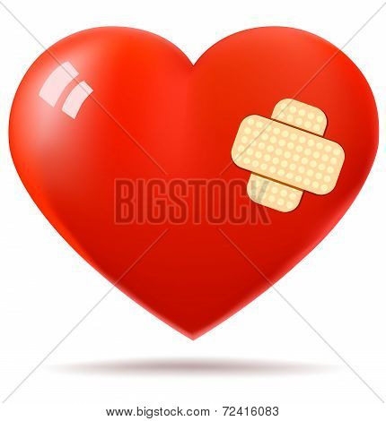 Red glossy heart repaired