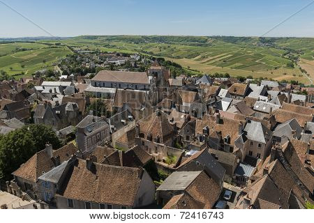 Vineyards And City Of Sancerre