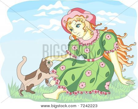 Kız ve kedi