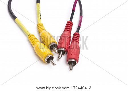 TV connectors on a white background