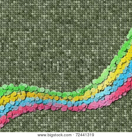 Rainbow Ribbon Sewing Buttons Image Generated Background