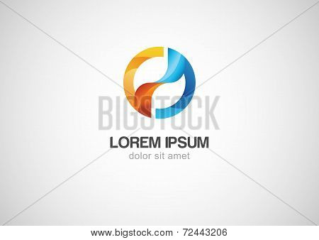 Abstract Colorful Circle Wave Vector Logo Template
