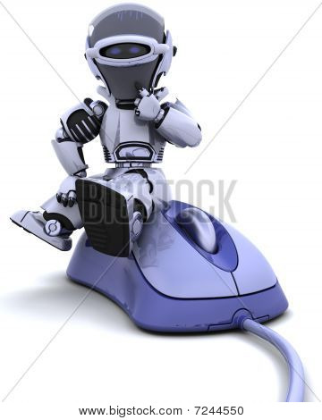 Robot con un ratón de la computadora