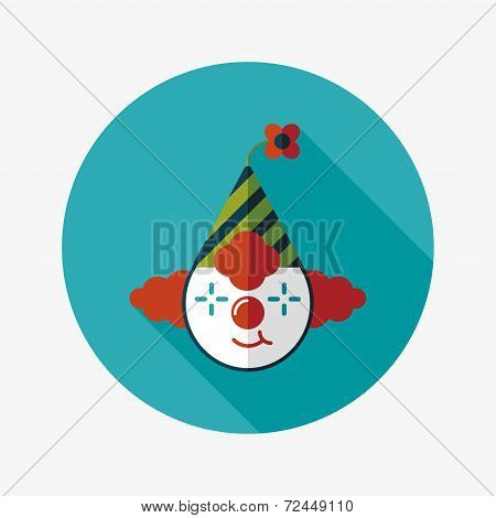 Clown Flat Icon With Long Shadow,eps10