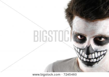 Assustador cara de esqueleto (carnaval, pintura de rosto)
