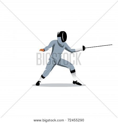 Foil Fencer Vector Sign