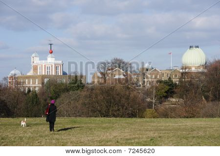 Kongelige observatorium Greenwich, London, Storbritannien, fra vest.