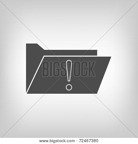 Computer folder with exclamation mark