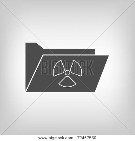 Computer folder with virus sign