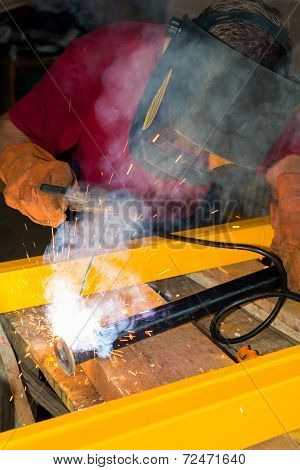 Welder at work