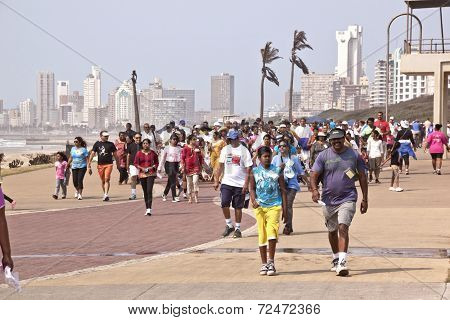 Participants Of Heritage Day Walk At Durban Beachfront South Africa