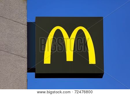 Mcdonald's Sign On The Background Of Blue Sky