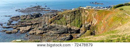 Panorama view of The Lizard peninsula Cornwall England UK south of Falmouth and Penryn