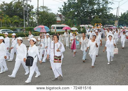 Rayong vegetarian festival on September 23 2014 in Rayong province Thailand.