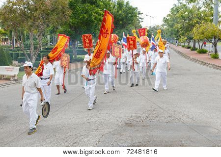 Rayong vegetarian festival on September 23 2014 in Rayong province Thailand.
