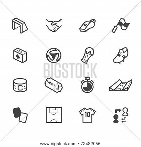 World Cup Soccer Element Vector Black Icon Set On White Background
