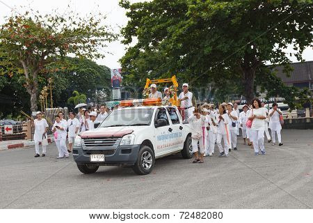 Rayong Vegetarian Festival In Rayong Province, Thailand.