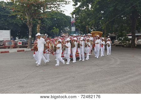 Rayong Vegetarian Festival In Rayong Province, Thailand.