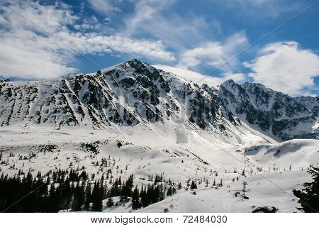 Winter panorama of Tatra mountains
