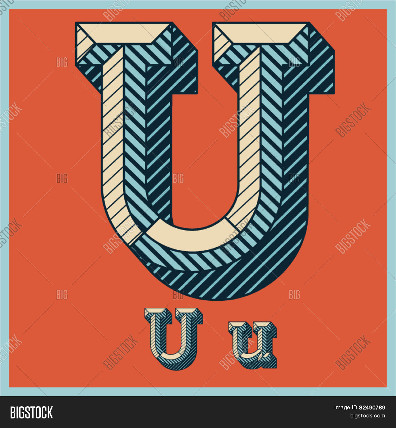 Uche Lettering Etched Vector Font Vector & Photo (Free Trial) | Bigstock