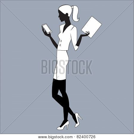 The Secretary is looking at e-mail smartphone