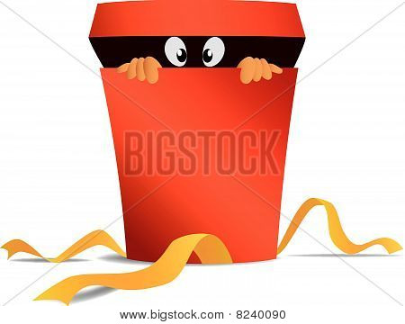 Pohledu zevnitř giftbox