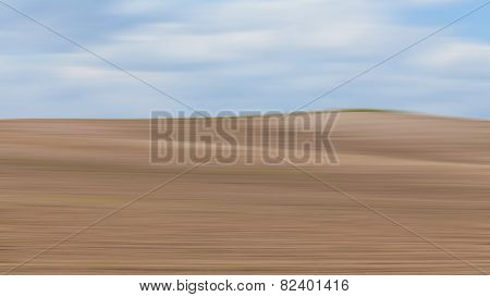 Abstract landscape farmland hill with motion blur