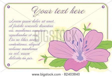 Decorative postcard with forest flower and art elements