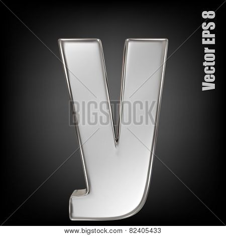Vector letter y from metal alphabet. Lovercase metal font collection. EPS 8