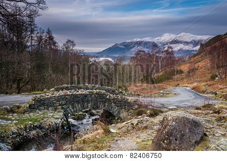 Ashness Bridge And Skiddaw In Winter