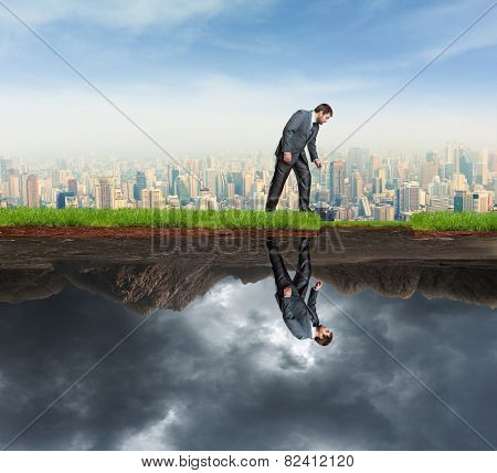 Man looking at his bad side