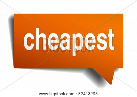 Cheapest Orange Speech Bubble Isolated On White