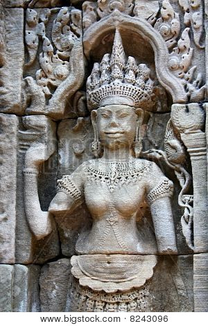 Apsara Bas-Relief in Angkor Bereich