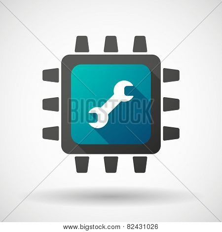 Cpu Icon With A Wrench