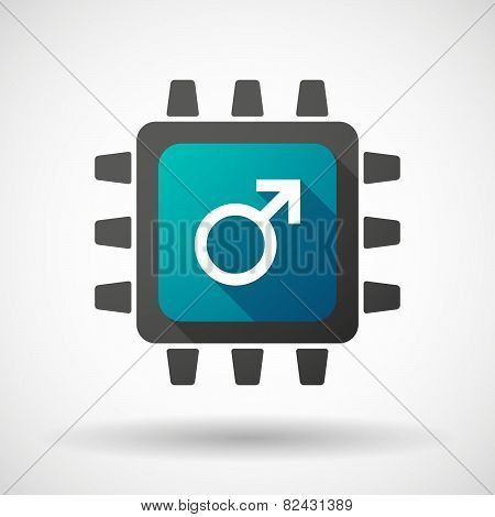 Cpu Icon With A Male Sign
