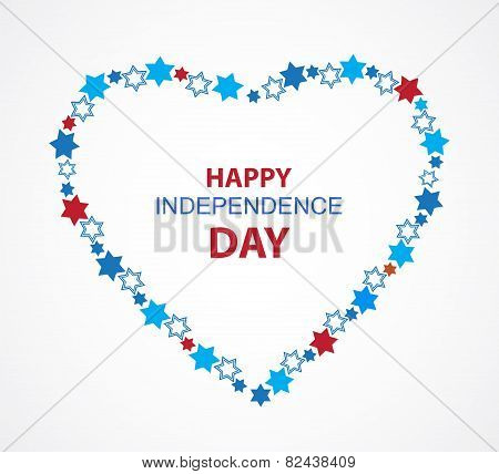 heart made of david stars with Israel flag colors and symbols