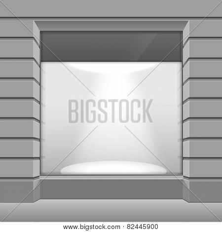 Vector Shop Boutique Store Front with Big Window