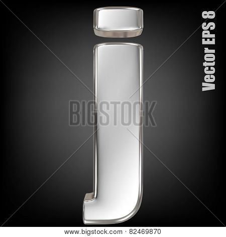 Vector letter j from metal alphabet. Lovercase metal font collection. EPS 8
