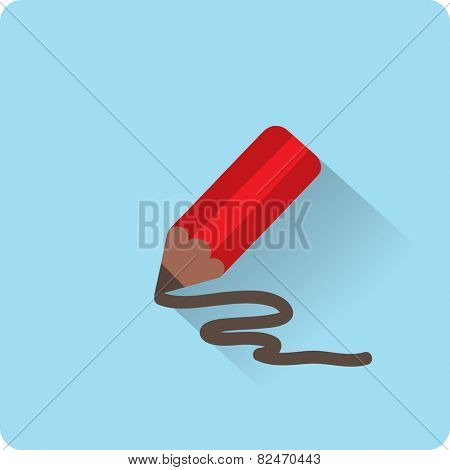 Stock Vector Illustration. Pencil icon. Flat vector illustration