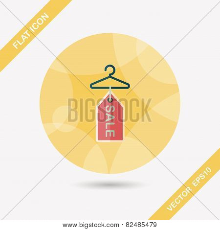 Shopping Clothes Hanger Flat Icon With Long Shadow,eps10