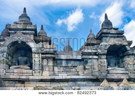 Statue of the Buddha. Borobudur , Indonesia