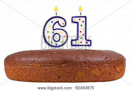 Birthday Cake With Candles Number Sixty One