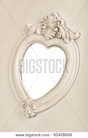 Picture frame in heart shape iwith clipping path.